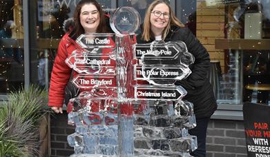 Explore a range of carved ice sculptures as part of the Lincoln Ice Adventure.