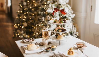 An elegant Christmas Afternoon Tea served in the Restaurant at Healing Manor Hotel