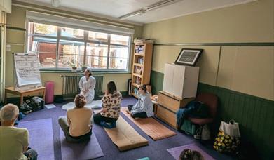 Image of a yoga sesion at mint lane wellbeing hub, Lincoln