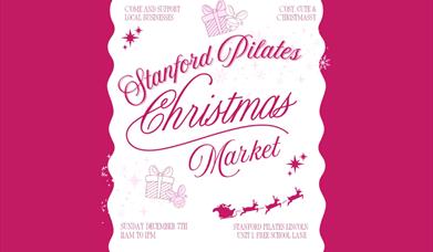 Image shows a picture from Stanford Pilates showcasing their Christmas market event.